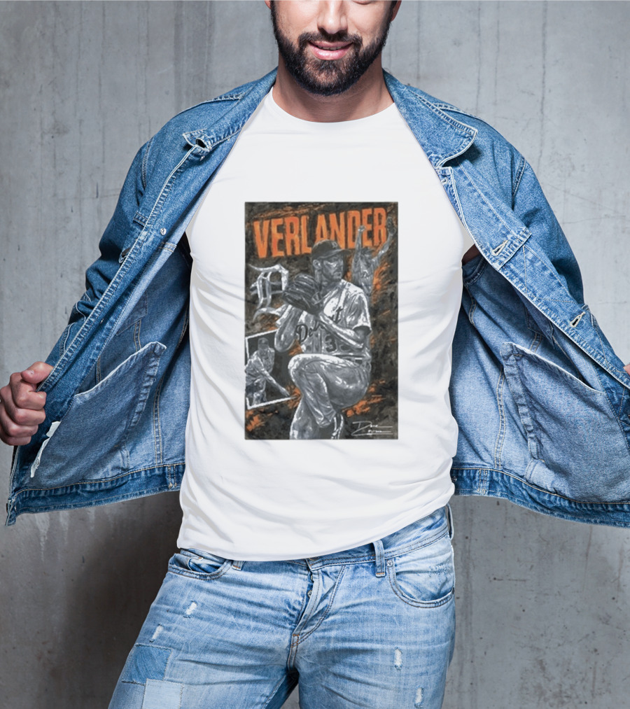 Detroit Tigers Verlander Baseball Legend 35 Pitcher T-Shirt