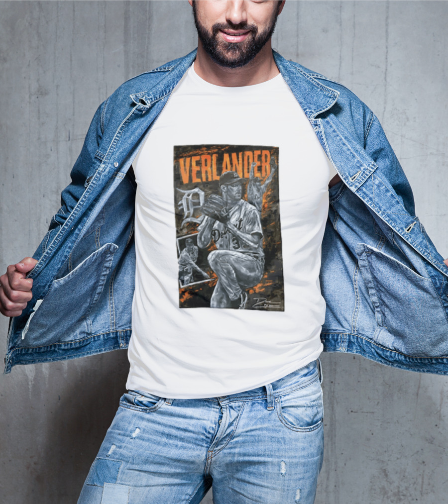 Verlander Detroit Tigers MLB Pitcher 35 Baseball T-Shirt