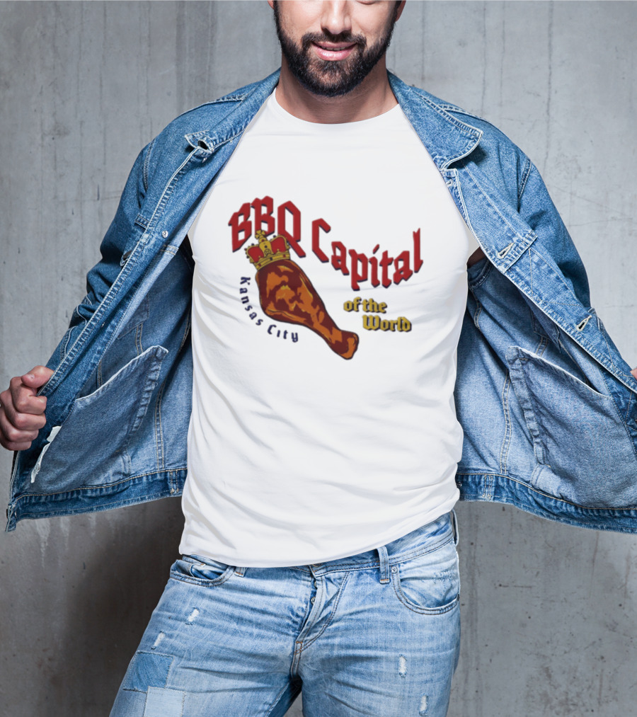 Kansas City BBQ Capital Of The World Leg With Crown T-Shirt