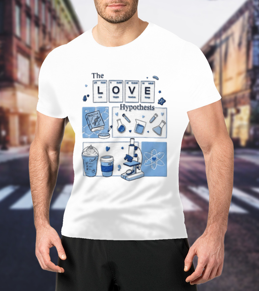 The Love Hypothesis Periodic Table Science Equipment Microscope Biology Book Chemistry T-Shirt