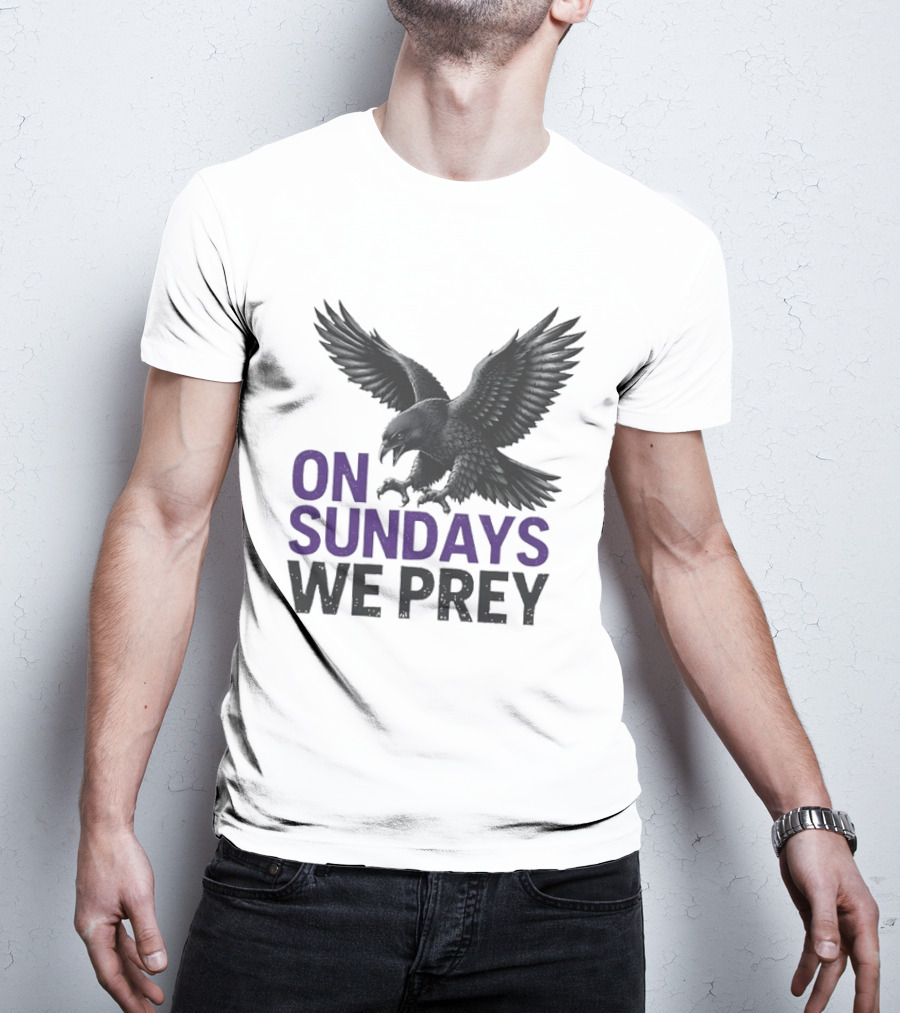 On Sundays We Prey Baltimore Ravens Football Fan T-Shirt