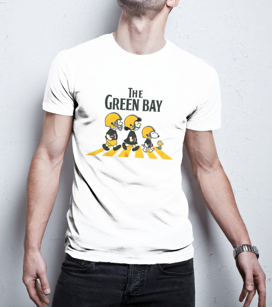 The Green Bay Abbey Road Comic Characters Football Crossing T-Shirt