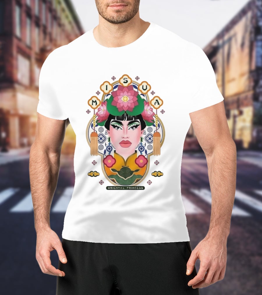 Misua Oriental Princess Asian Lotus Flower T-Shirt