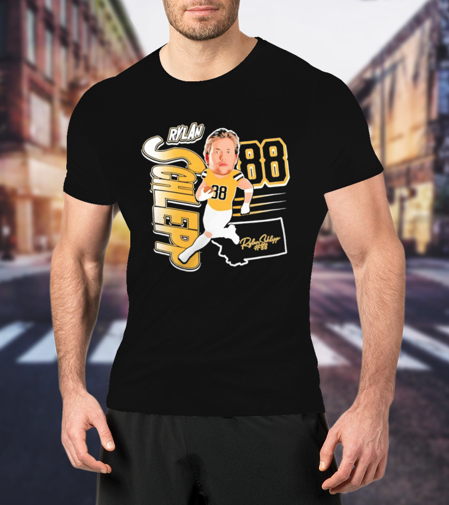 Rylan Schlepp 88 Montana Football Player Caricature T-Shirt