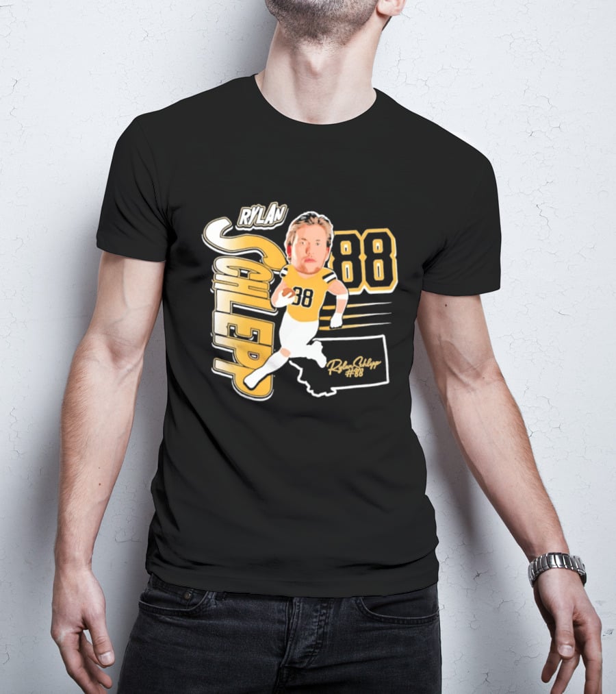 Rylan Schlepp 88 Montana Football Player Caricature T-Shirt