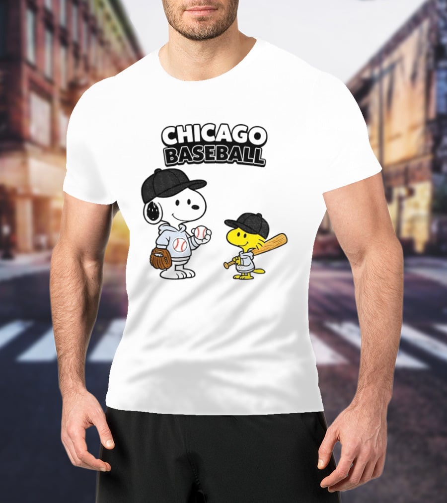 Chicago Baseball Snoopy Woodstock White Sox Peanuts MLB T-Shirt