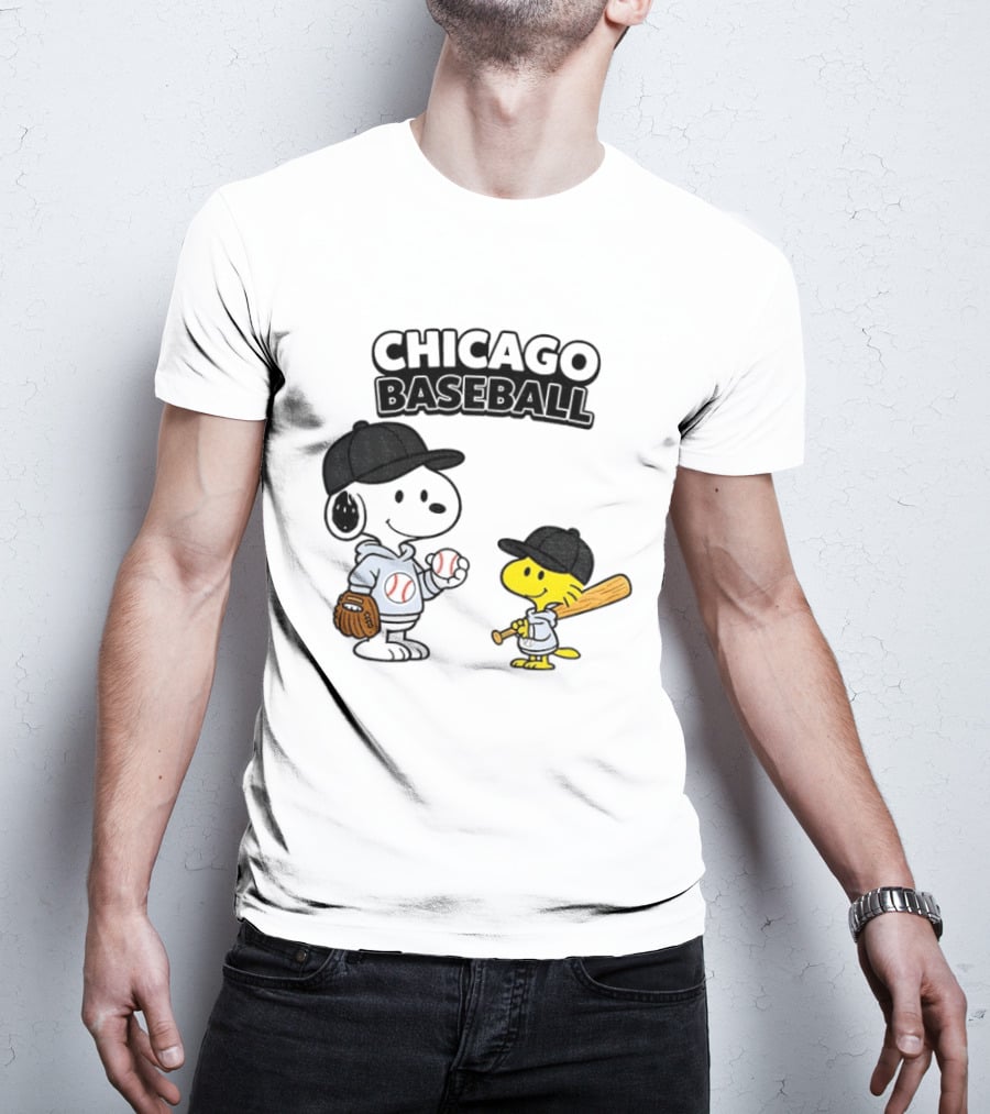 Chicago Baseball Snoopy Woodstock White Sox Peanuts MLB T-Shirt