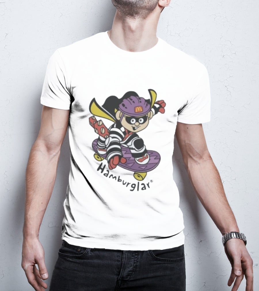 Hamburglar McDonald's Purple Skateboard Helmet T-Shirt