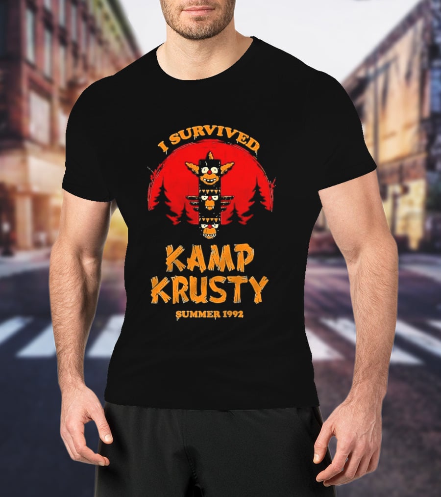 I Survived Kamp Krusty Summer 1992 Nostalgic Cartoon Adventure T-Shirt