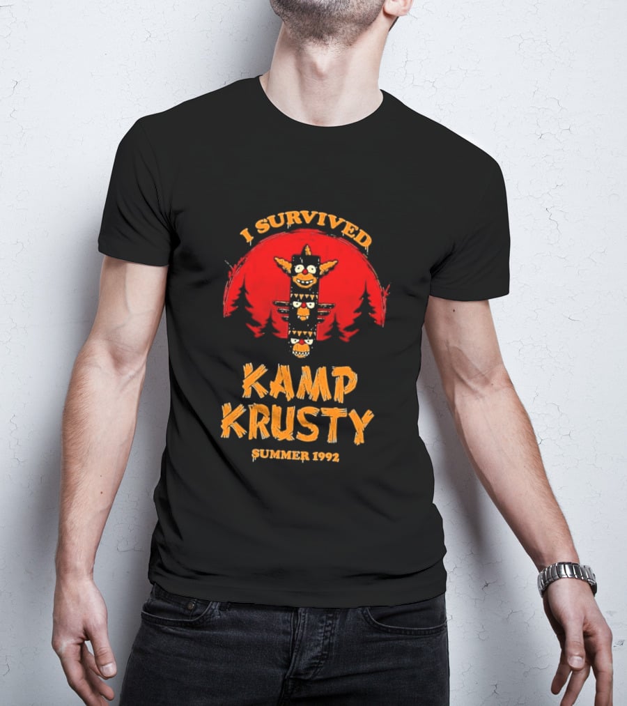 I Survived Kamp Krusty Summer 1992 Nostalgic Cartoon Adventure T-Shirt