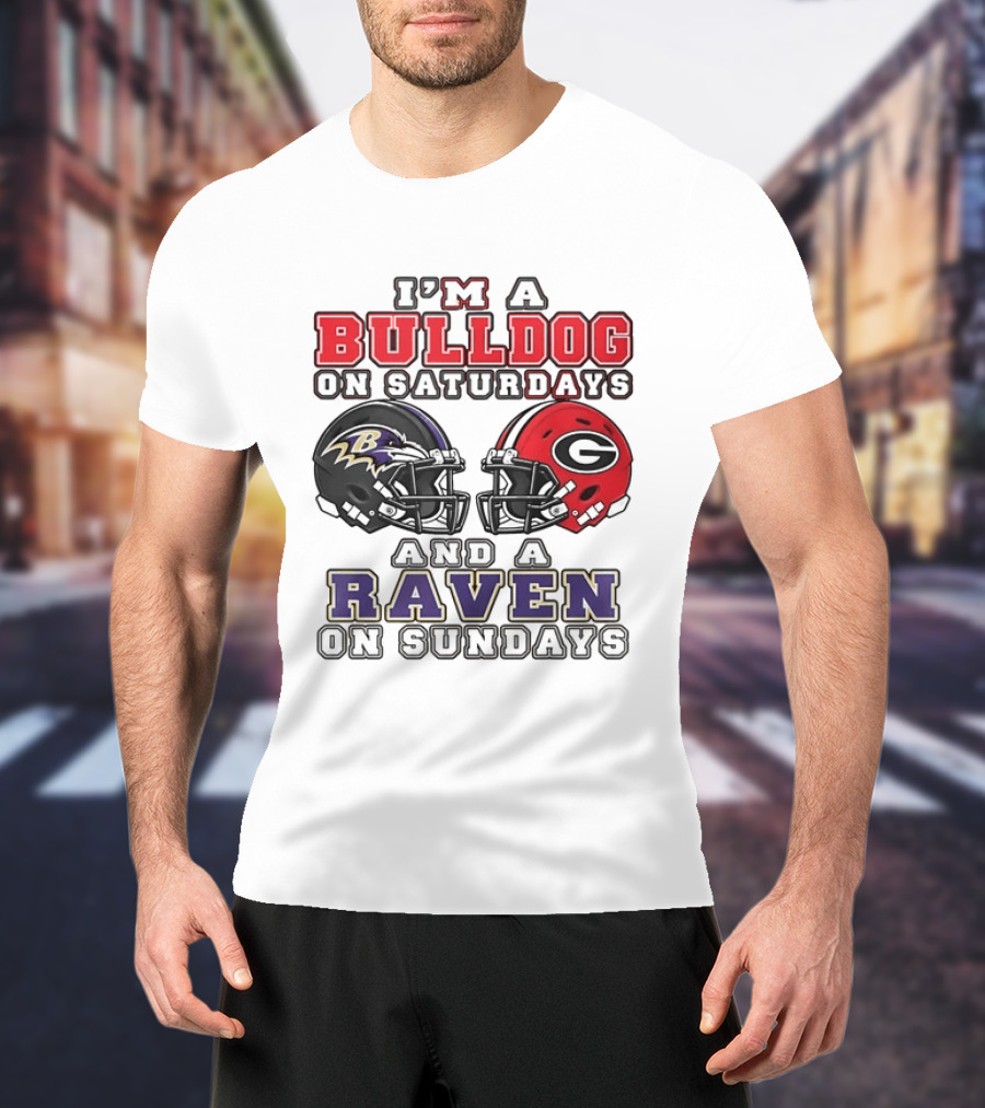 I'm A Bulldog On Saturdays And A Raven On Sundays Sports Team Pride T-Shirt