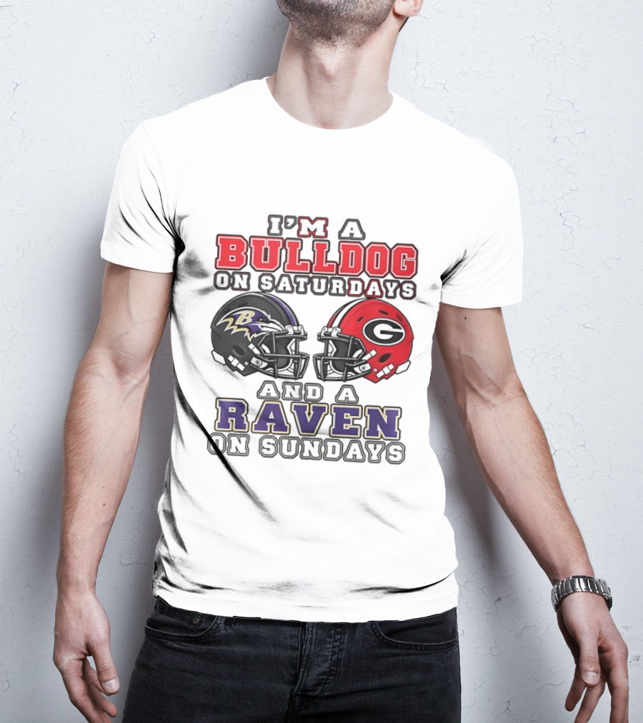 I'm A Bulldog On Saturdays And A Raven On Sundays Sports Team Pride T-Shirt