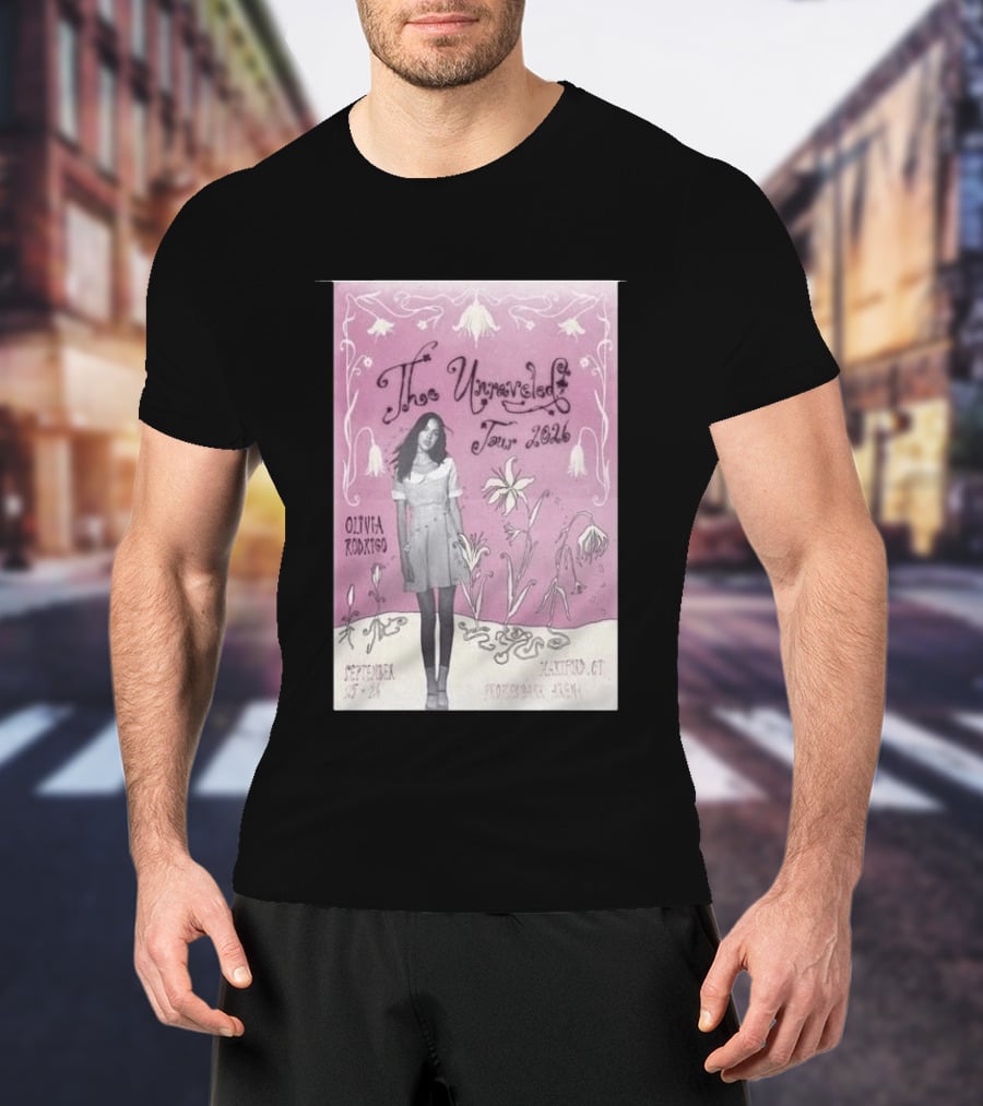 The Unraveled Tour Olivia Rodrigo 2026 Hartford Show September 26 XL Center Floral T-Shirt