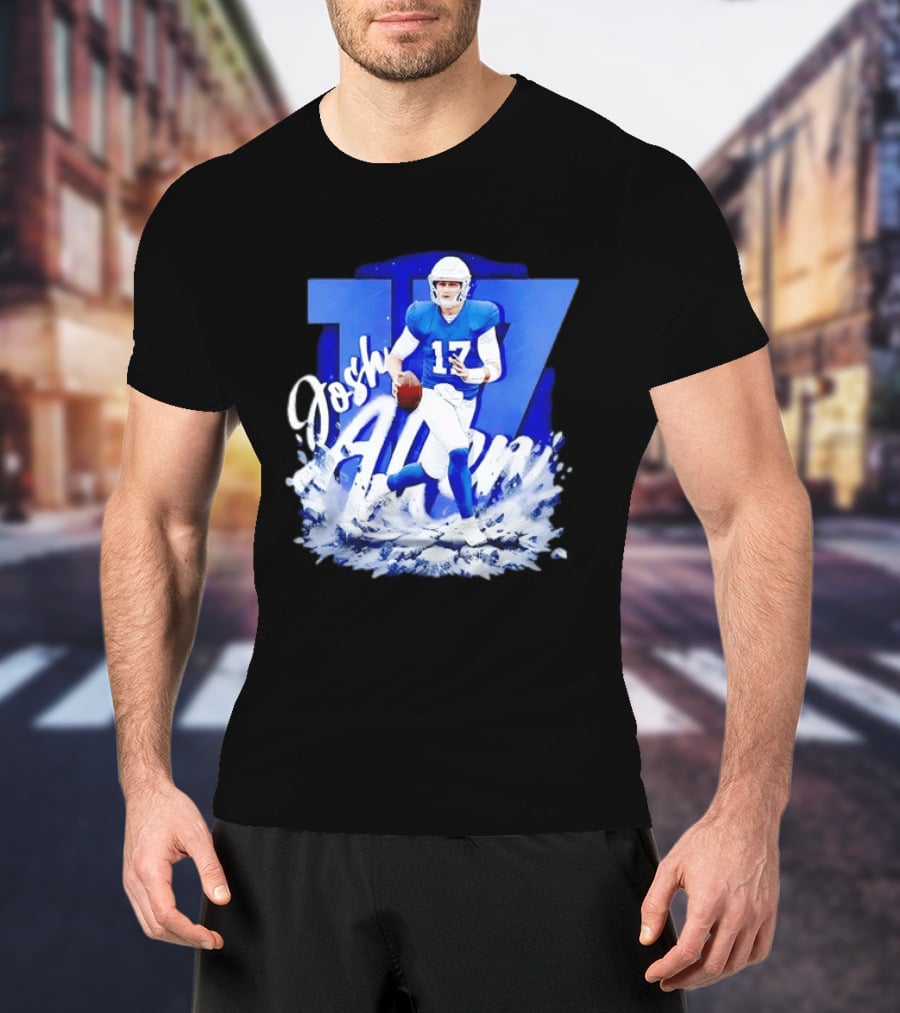 Josh Allen 17 Buffalo Bills Quarterback Snow Wave T-Shirt