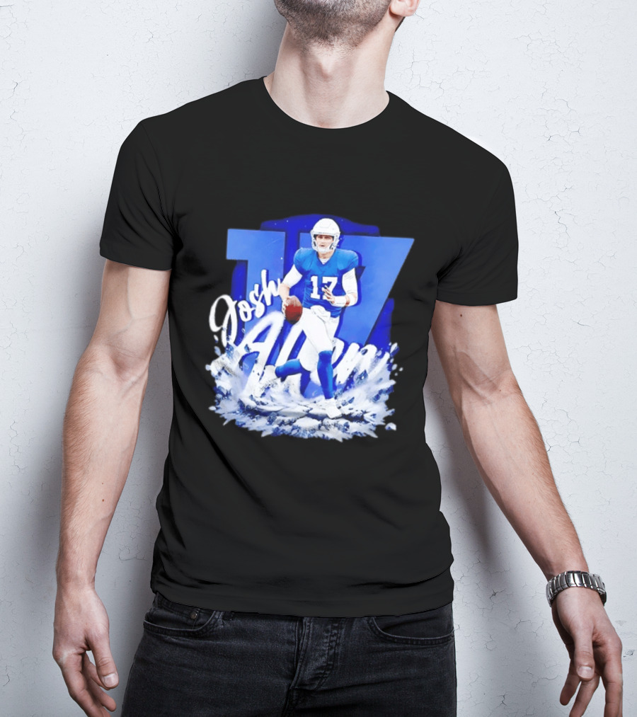 Josh Allen 17 Buffalo Bills Quarterback Snow Wave T-Shirt
