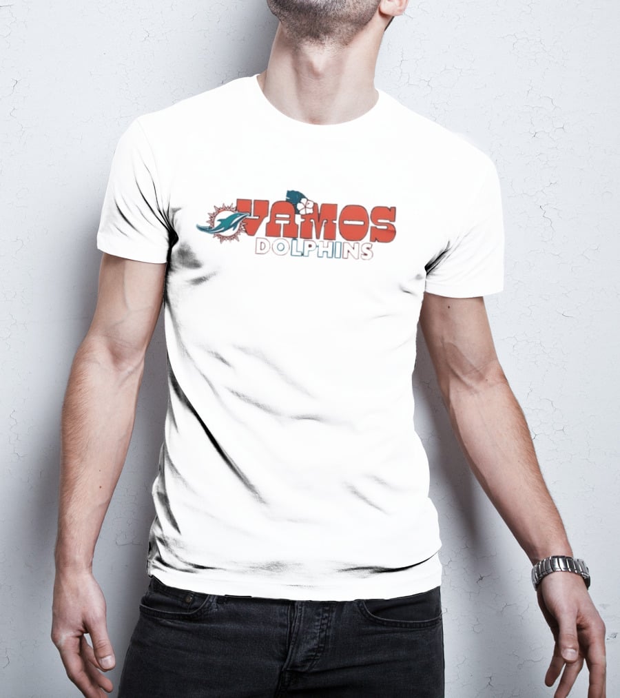 Vamos Dolphins Enthusiast Apparel Featuring Iconic Animal Motif T-Shirt