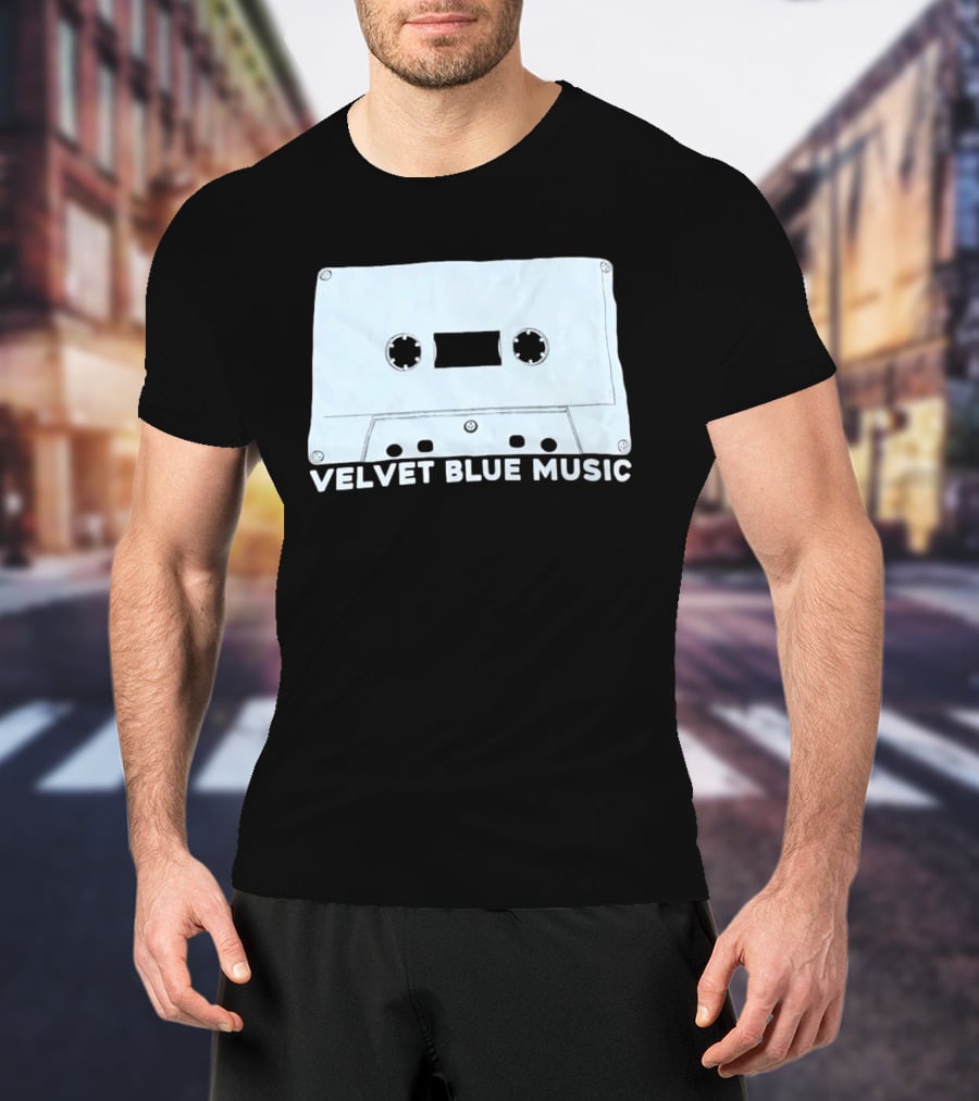 Velvet Blue Music Cassette Tape Indie Record Label Retro Aesthetic T-Shirt