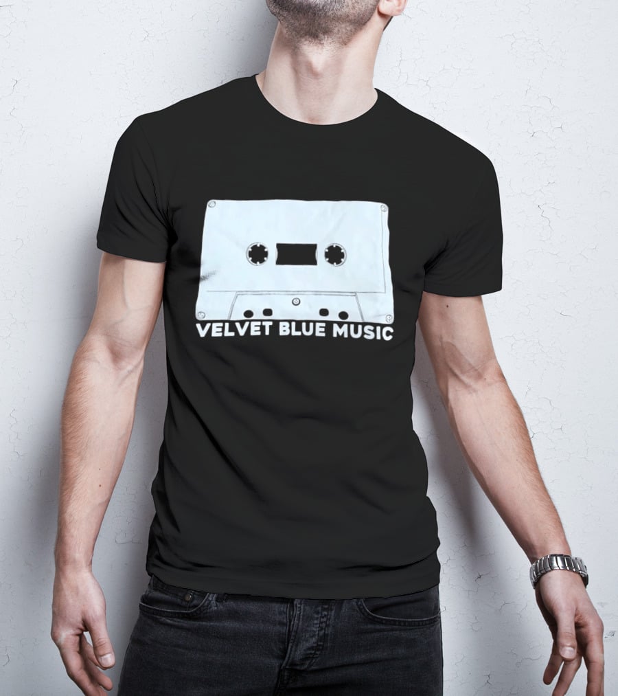 Velvet Blue Music Cassette Tape Indie Record Label Retro Aesthetic T-Shirt