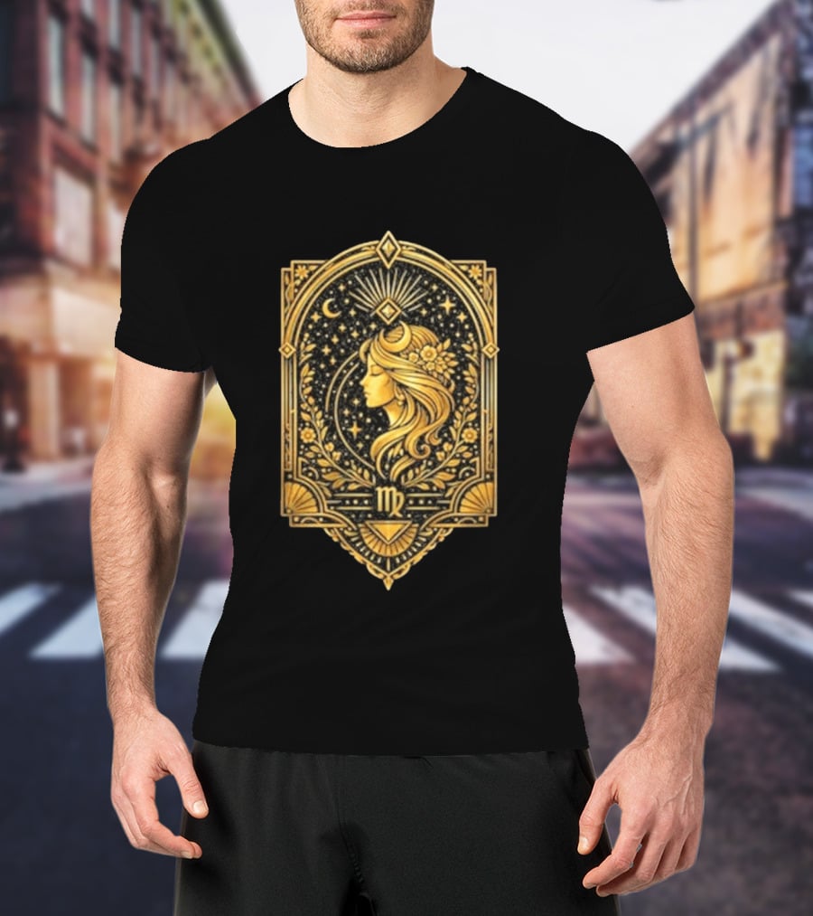Virgo Goddess Zodiac Symbol Astrology Art Nouveau T-Shirt