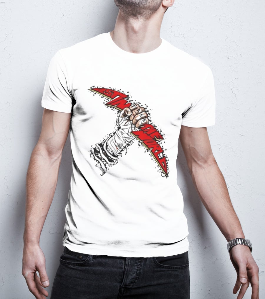 MMA Fighter Fist Power Justin The World Red And Black T-Shirt