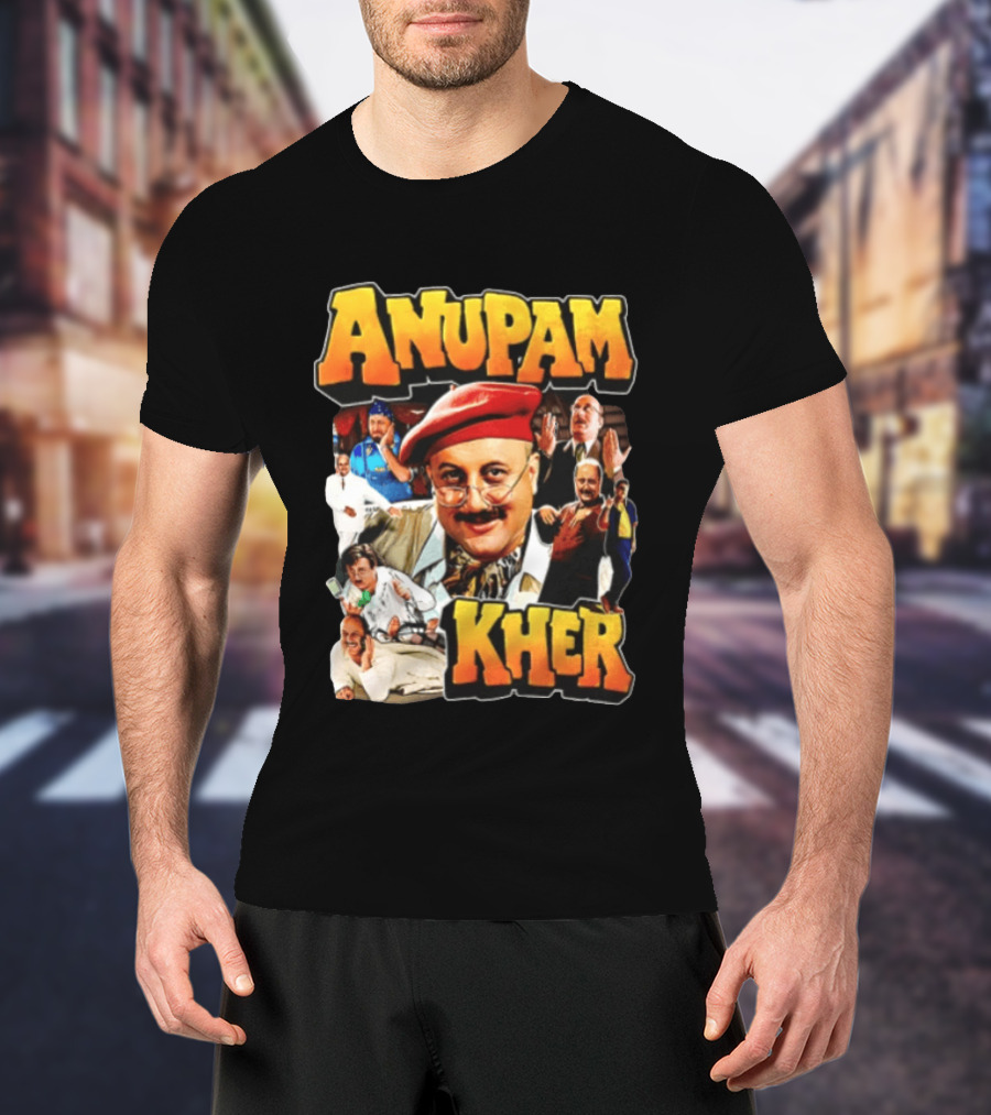Anupam Kher Iconic Characters Collage T-Shirt