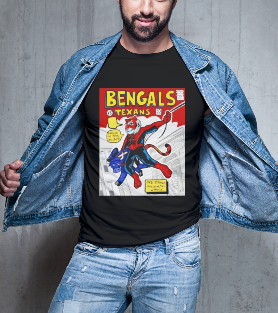 Bengals Vs Texans Week 2 Game Day NRG Stadium Houston 1PM EST Comic T-Shirt