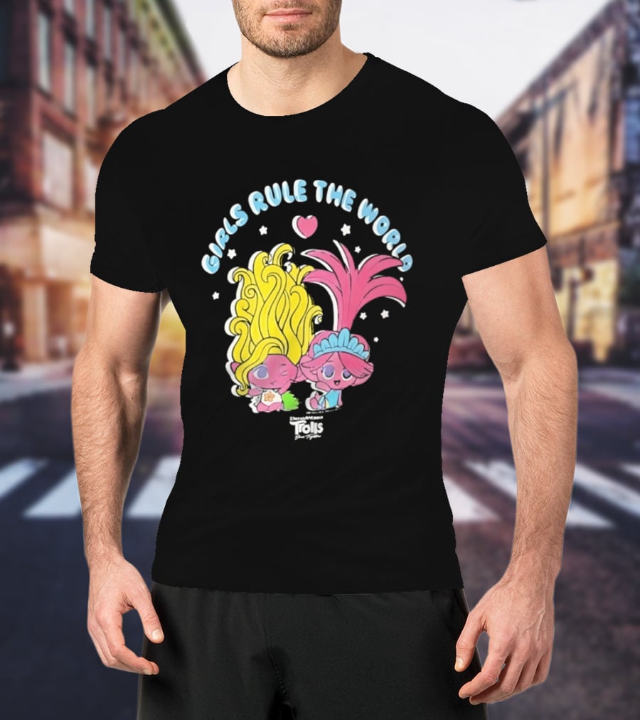 DreamWorks Trolls Band Together Girls Rule The World Bright Colorful T-Shirt