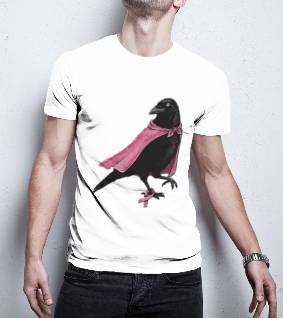Breast Cancer Awareness Month Pink Ribbon Crow We Wear Pink In October T-Shirt