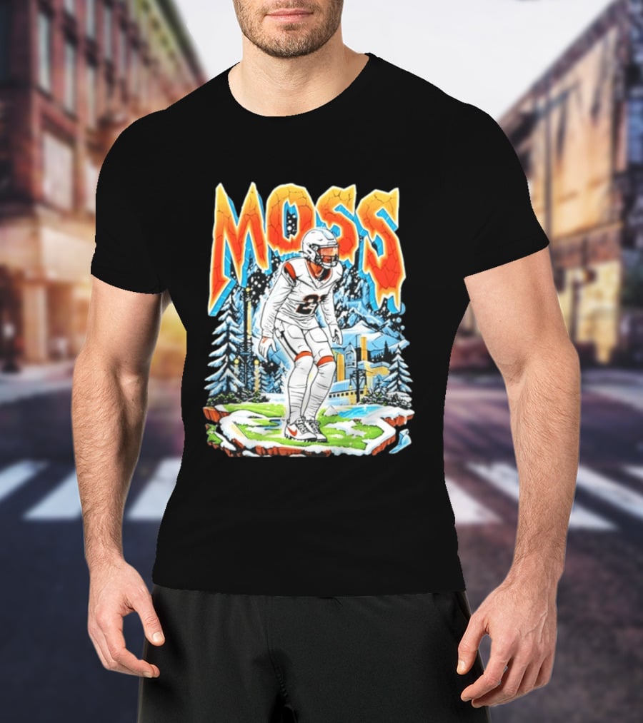 Randy Moss 21 Winter Scene Minnesota Vikings Legend T-Shirt