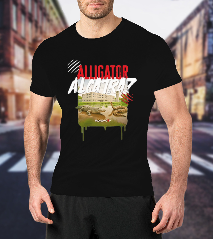 Alligator Alcatraz Florida Wildlife Scene T-Shirt