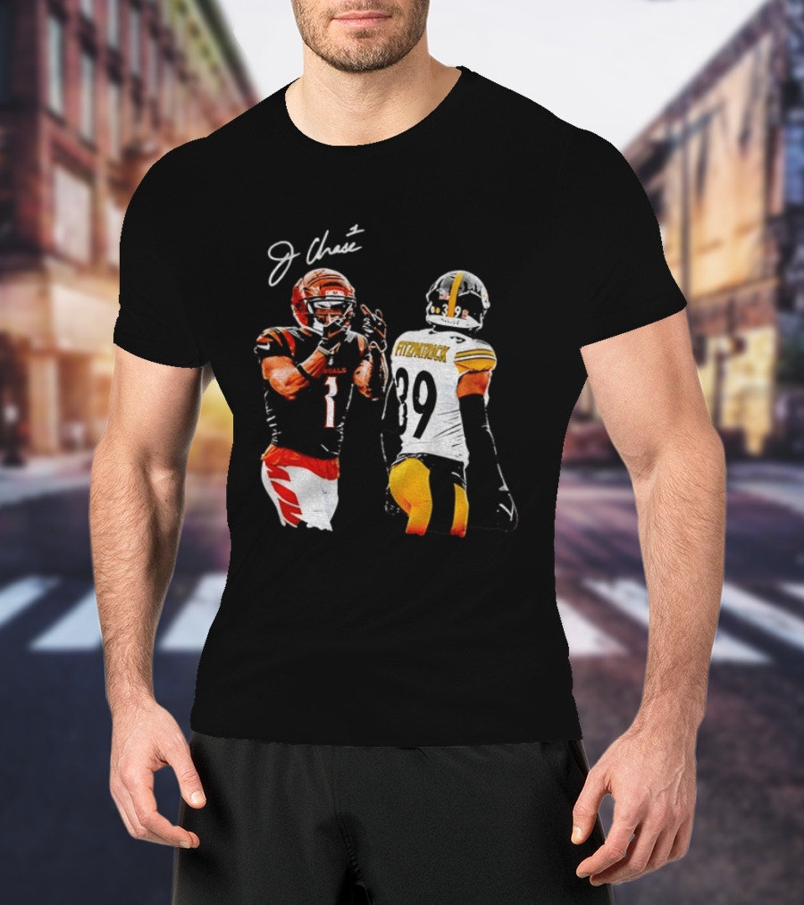 Ja'Marr Chase Vs Minkah Fitzpatrick Cincinnati Bengals Pittsburgh Steelers Football Matchup T-Shirt