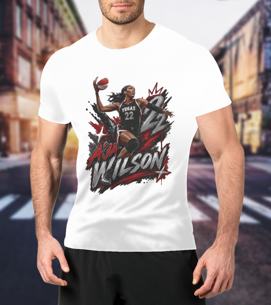 A'ja Wilson Vegas 22 Basketball Star T-Shirt