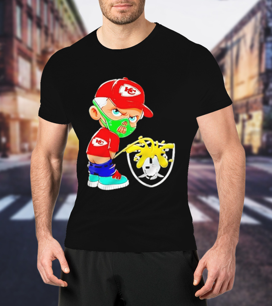 Kansas City Chiefs Fan Cartoon Rivalry With Las Vegas Raiders T-Shirt