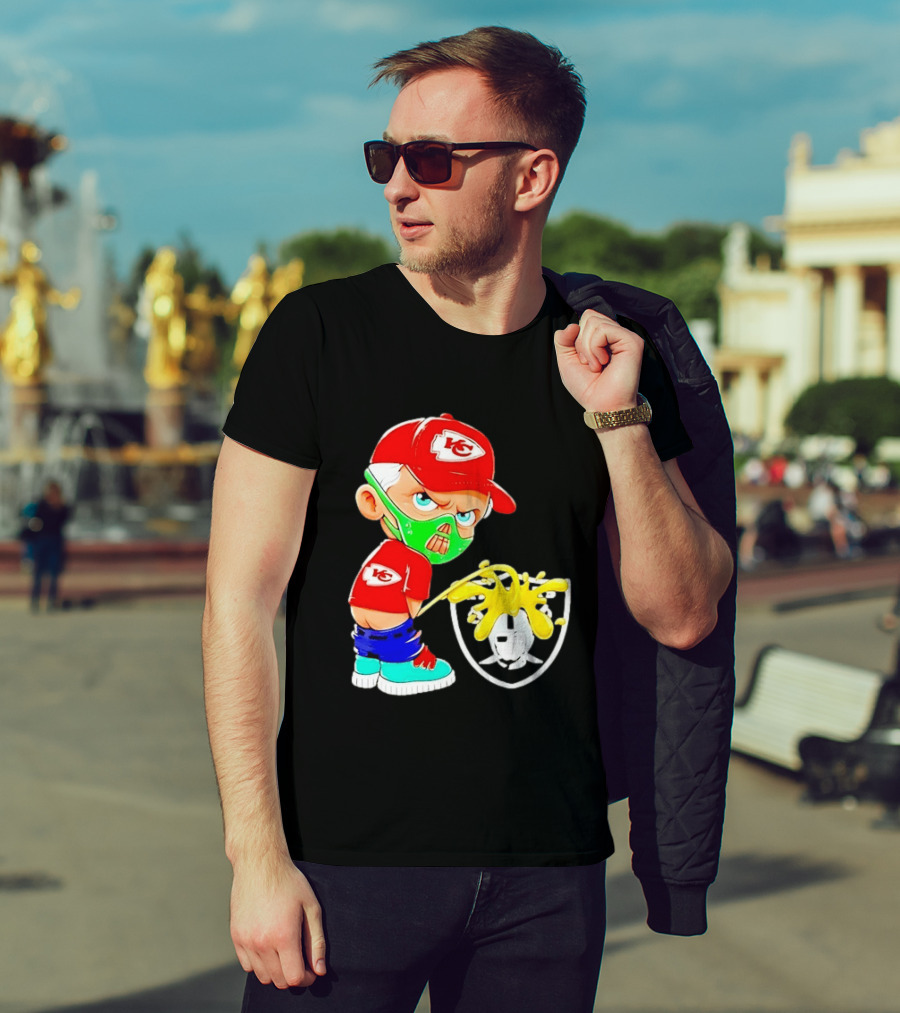 Kansas City Chiefs Fan Cartoon Rivalry With Las Vegas Raiders T-Shirt