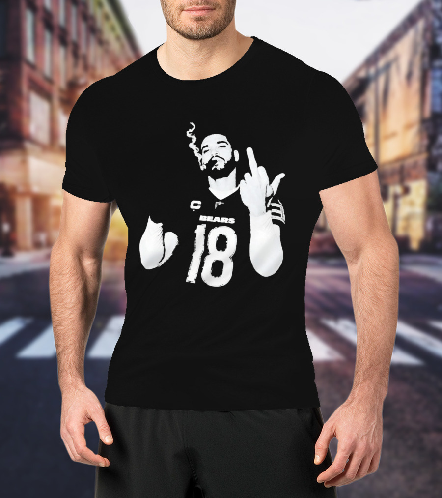 Chicago Bears 18 Player Cigar Beer Gesture Sports Fan T-Shirt