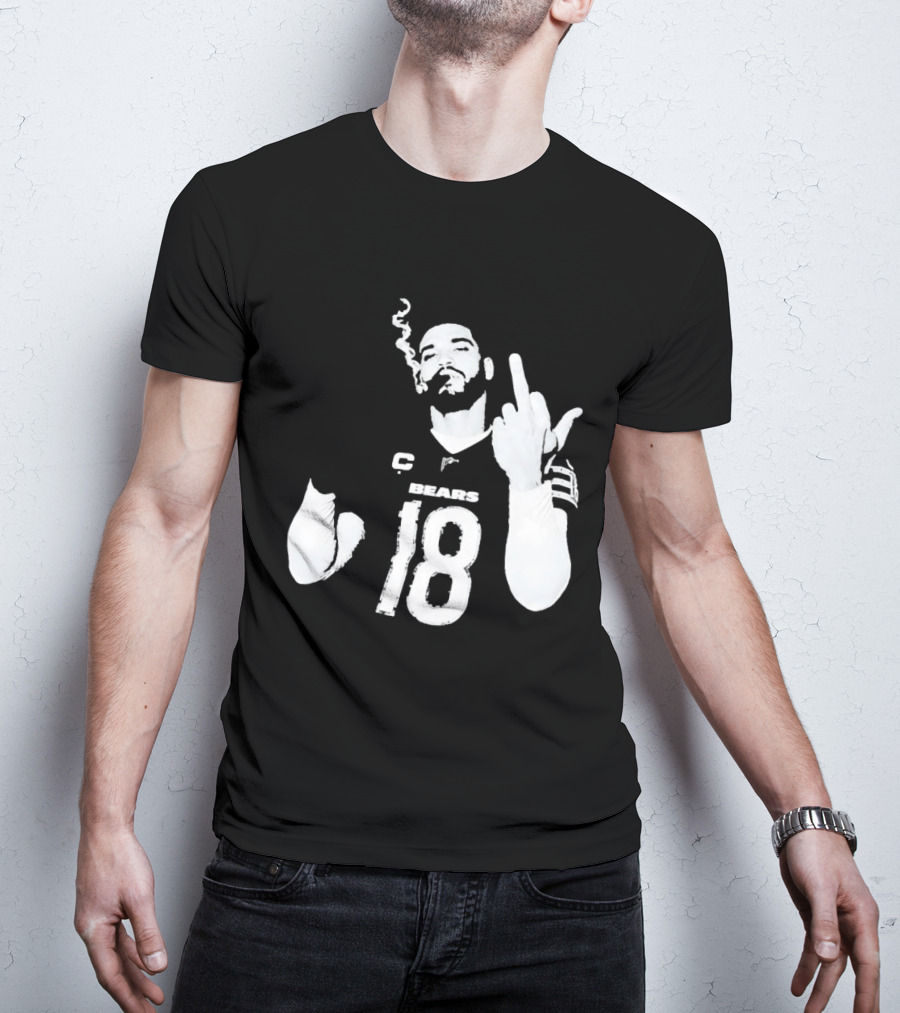 Chicago Bears 18 Player Cigar Beer Gesture Sports Fan T-Shirt