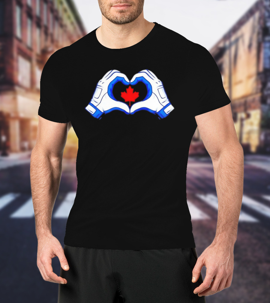 Vladimir Guerrero Jr Toronto Blue Jays Heart Hands Canada Maple Leaf T-Shirt