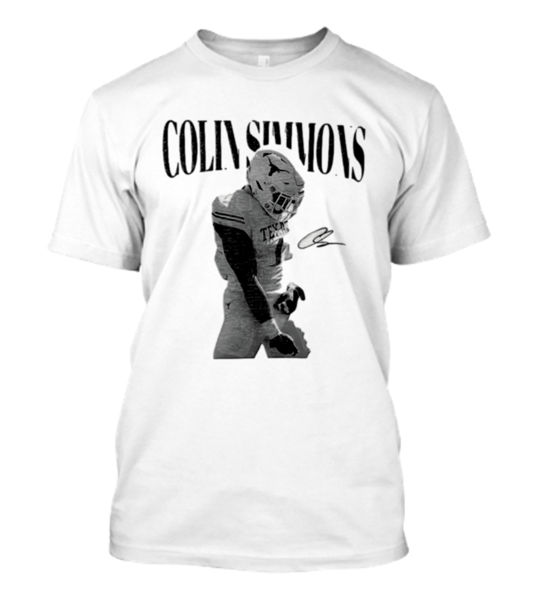 Colin Simmons Texas Longhorns Football Grotesque Sack Celly T-Shirt