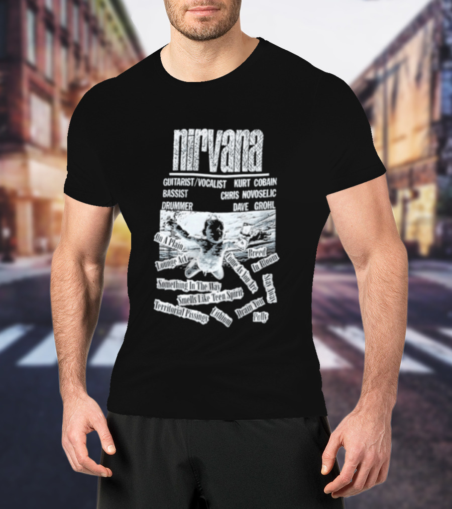 Nirvana Kurt Cobain Krist Novoselic Dave Grohl Spencer Elden Swimming Baby Album T-Shirt