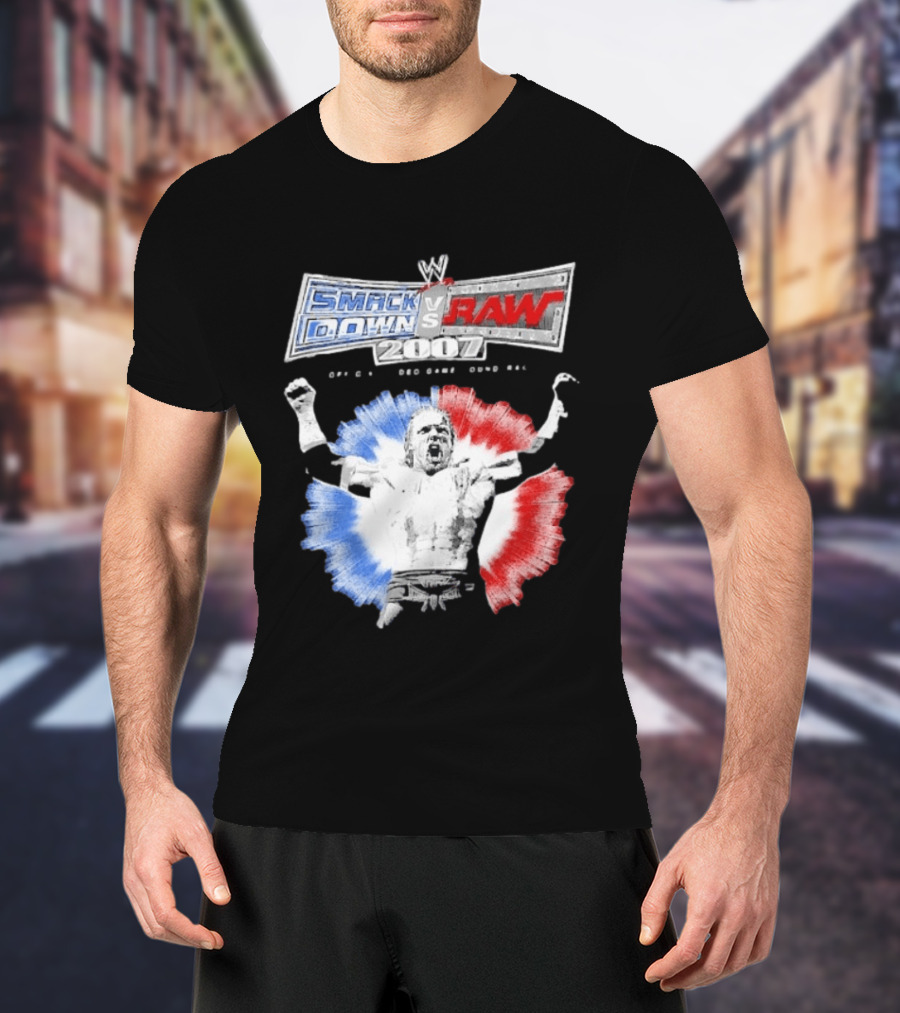 WWE SmackDown Vs Raw 2007 Video Game Soundtrack Fighter Triumph In Blue And Red T-Shirt
