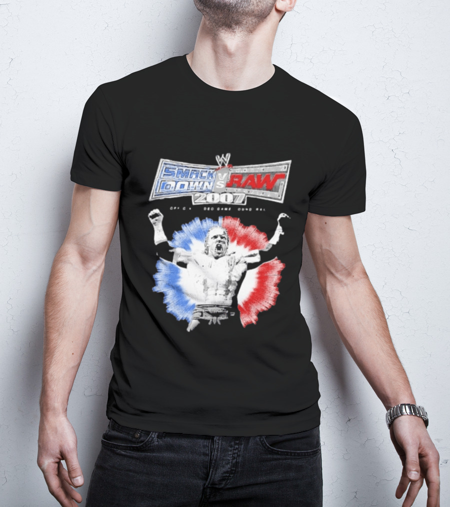 WWE SmackDown Vs Raw 2007 Video Game Soundtrack Fighter Triumph In Blue And Red T-Shirt