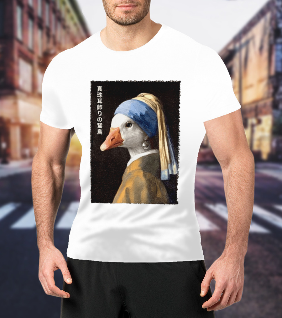 Goose With A Pearl Earring Meme Japanese T-Shirt