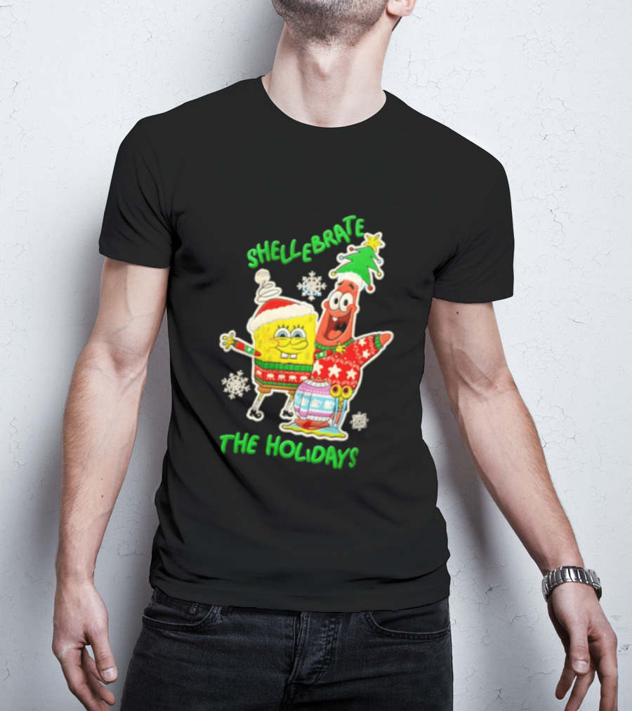 Shellebrate The Holidays With SpongeBob SquarePants And Patrick Star Festive Sweaters T-Shirt