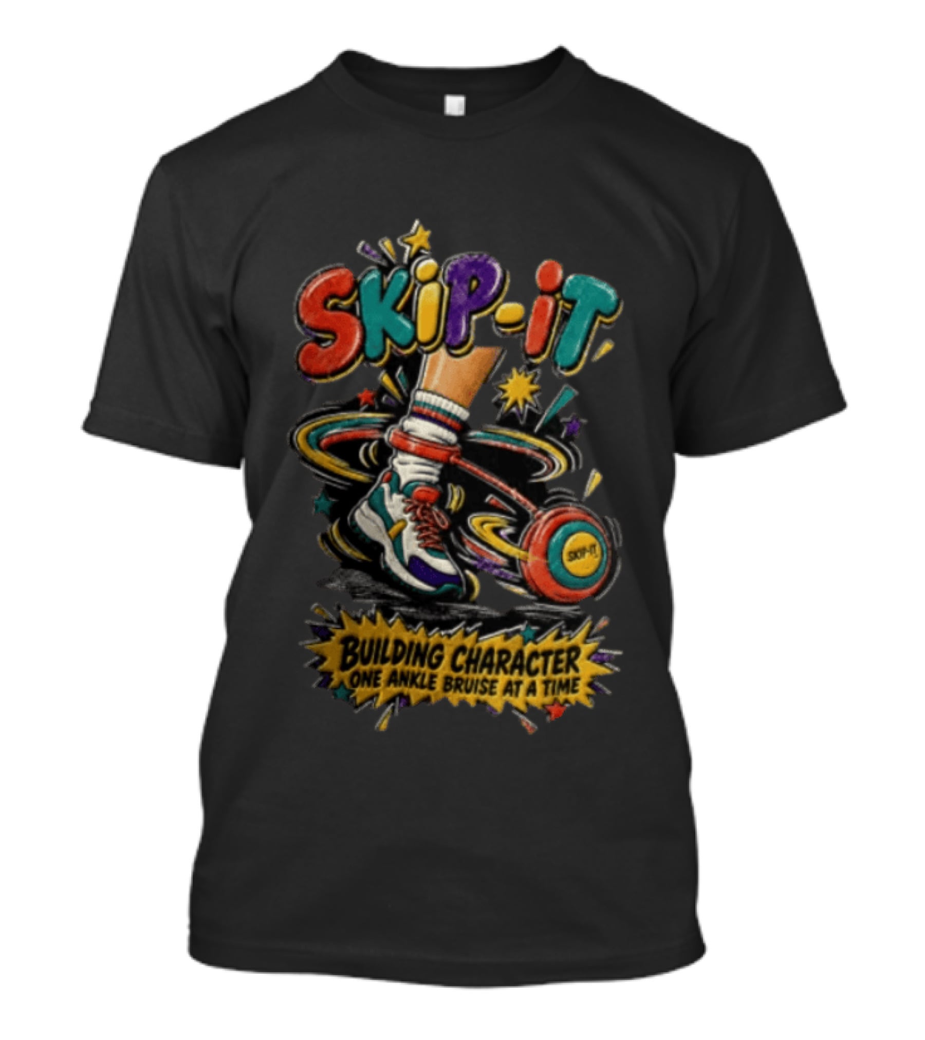 SKIP IT Building Character One Ankle Bruise At A Time 90s Toy Childhood Nostalgia T-Shirt