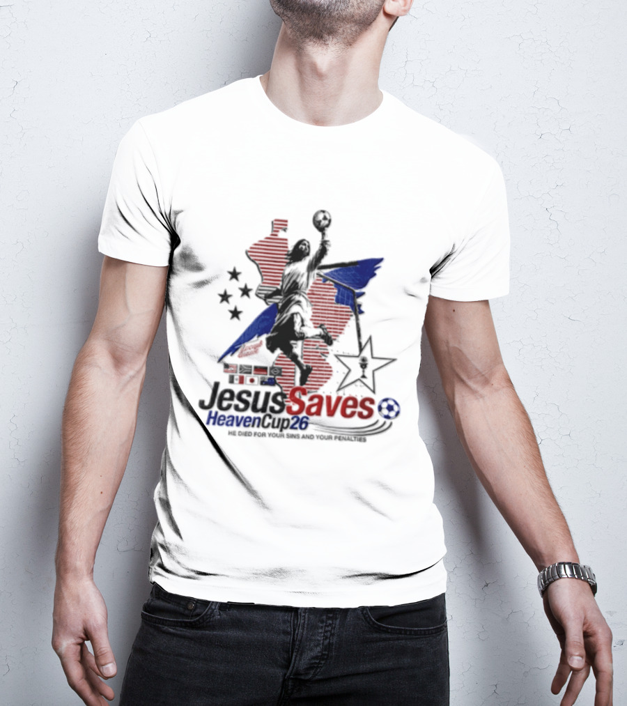 Jesus Saves Heaven Cup 26 Basketball Stars And Stripes T-Shirt