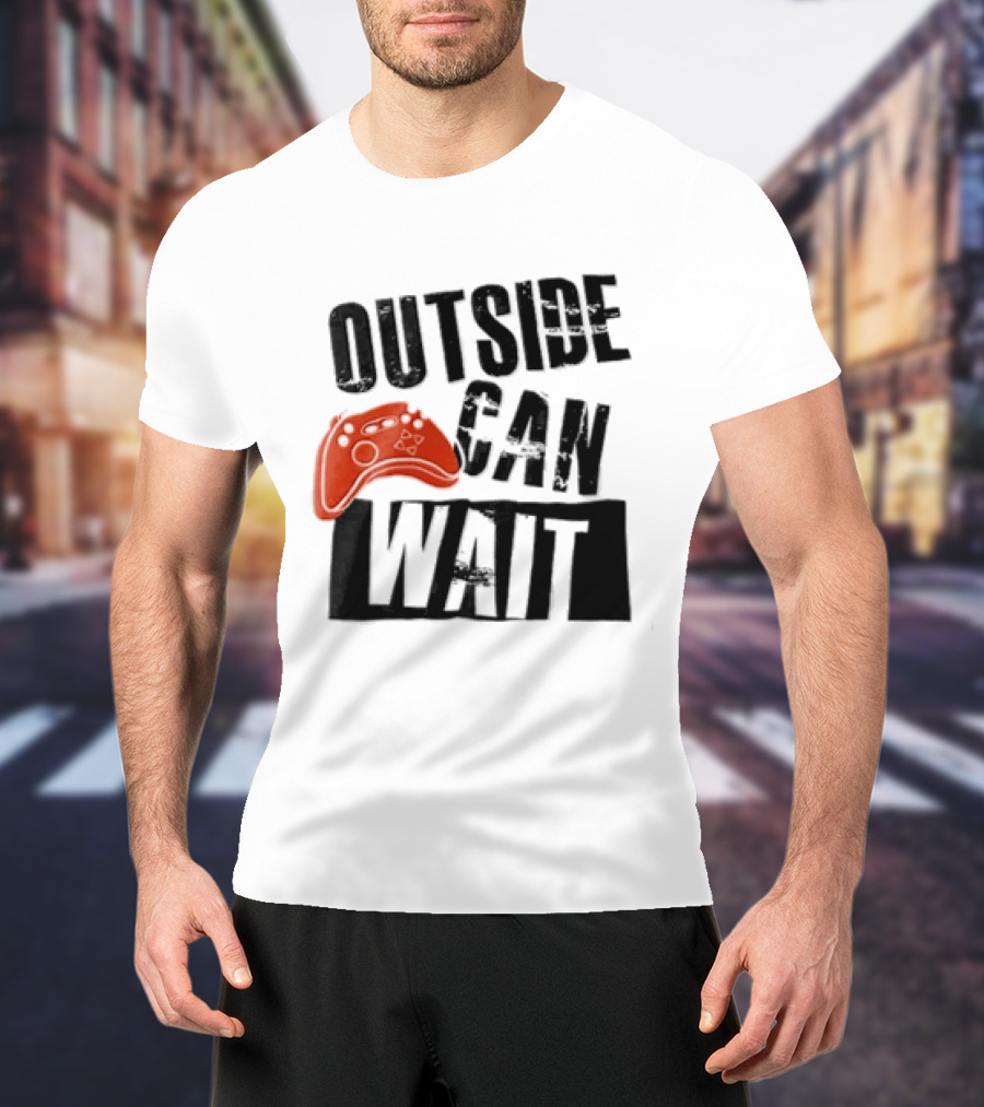 Outside Can Wait Video Game Controller T-Shirt