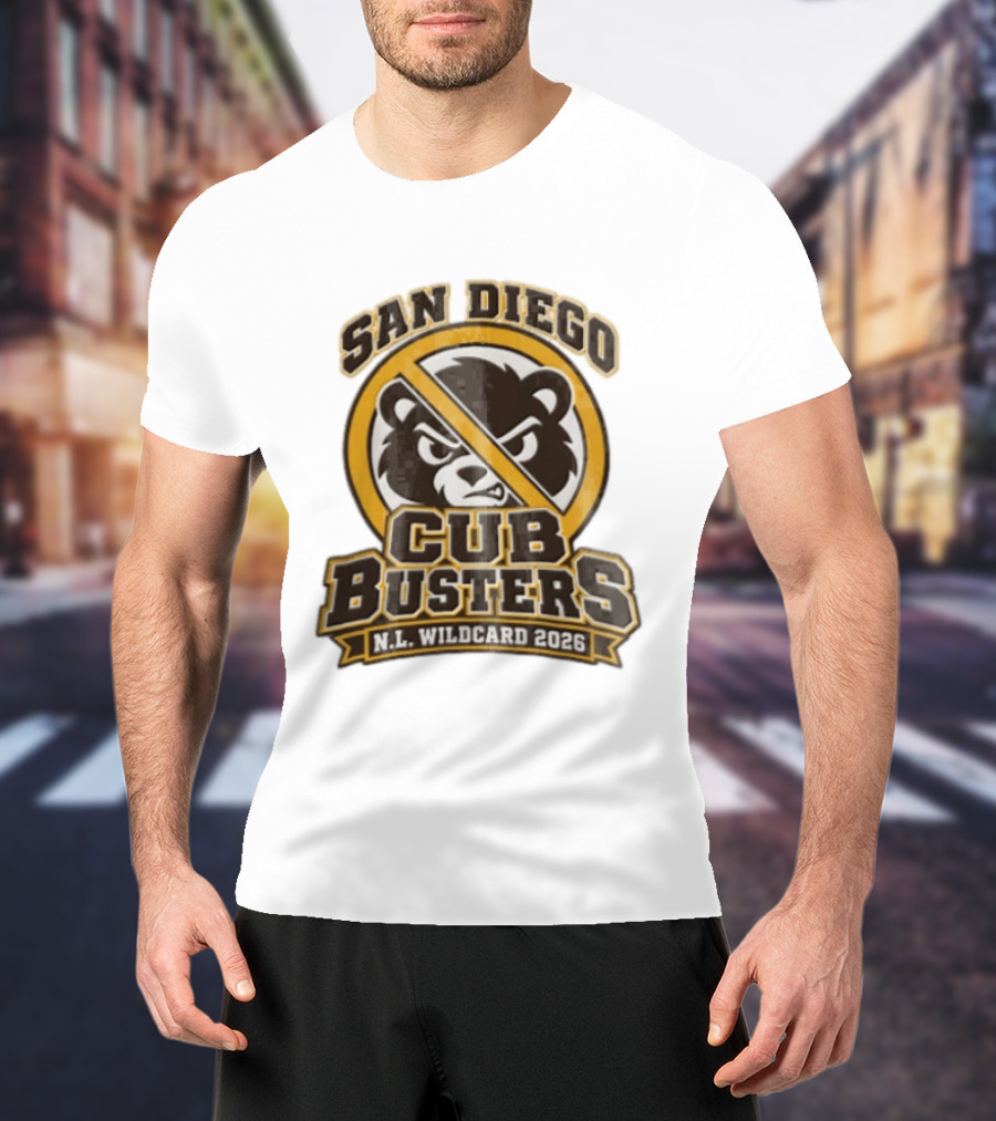 San Diego Cub Busters NL Wildcard 2026 Bear Warning T-Shirt