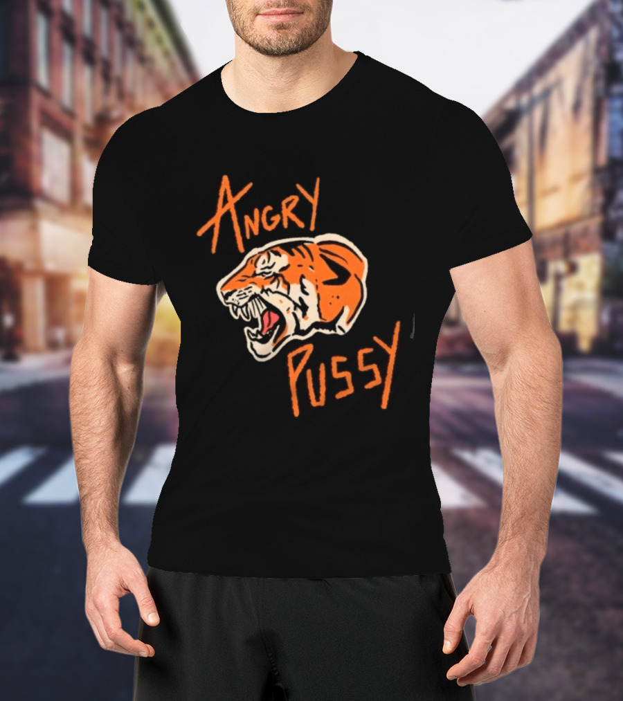 Angry Pussy Fierce Tiger Wild Cat Animal Predator T-Shirt