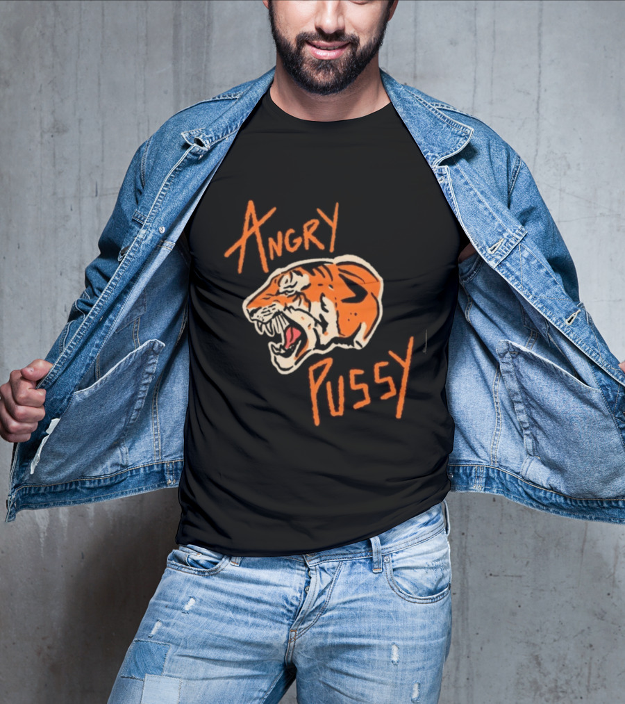Angry Pussy Fierce Tiger Wild Cat Animal Predator T-Shirt