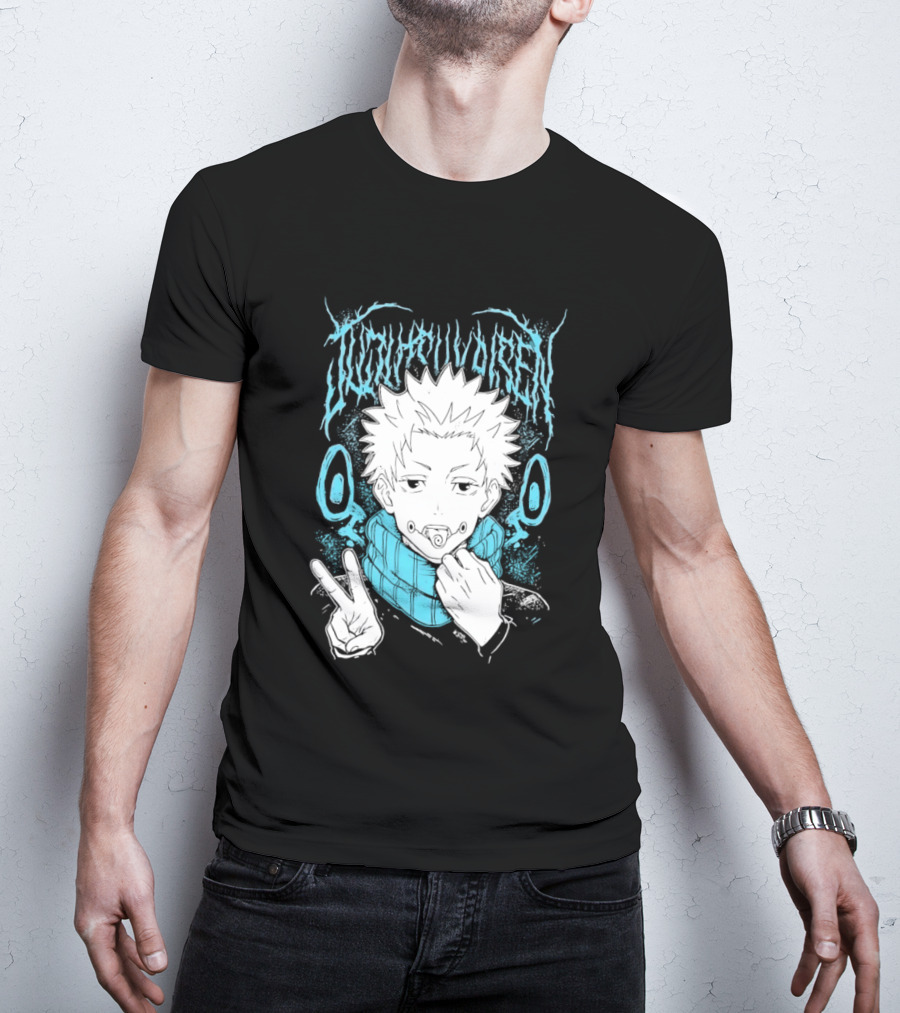 Jujutsu Kaisen Yuji Itadori Anime Manga Peace Sign T-Shirt